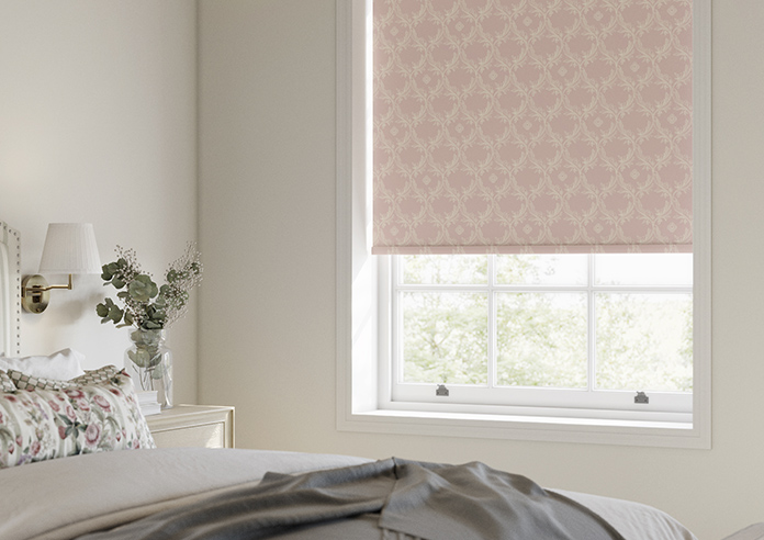 Trellis Prints, Vine and Bloom Rosies Pink - Roller Blind - Image 5